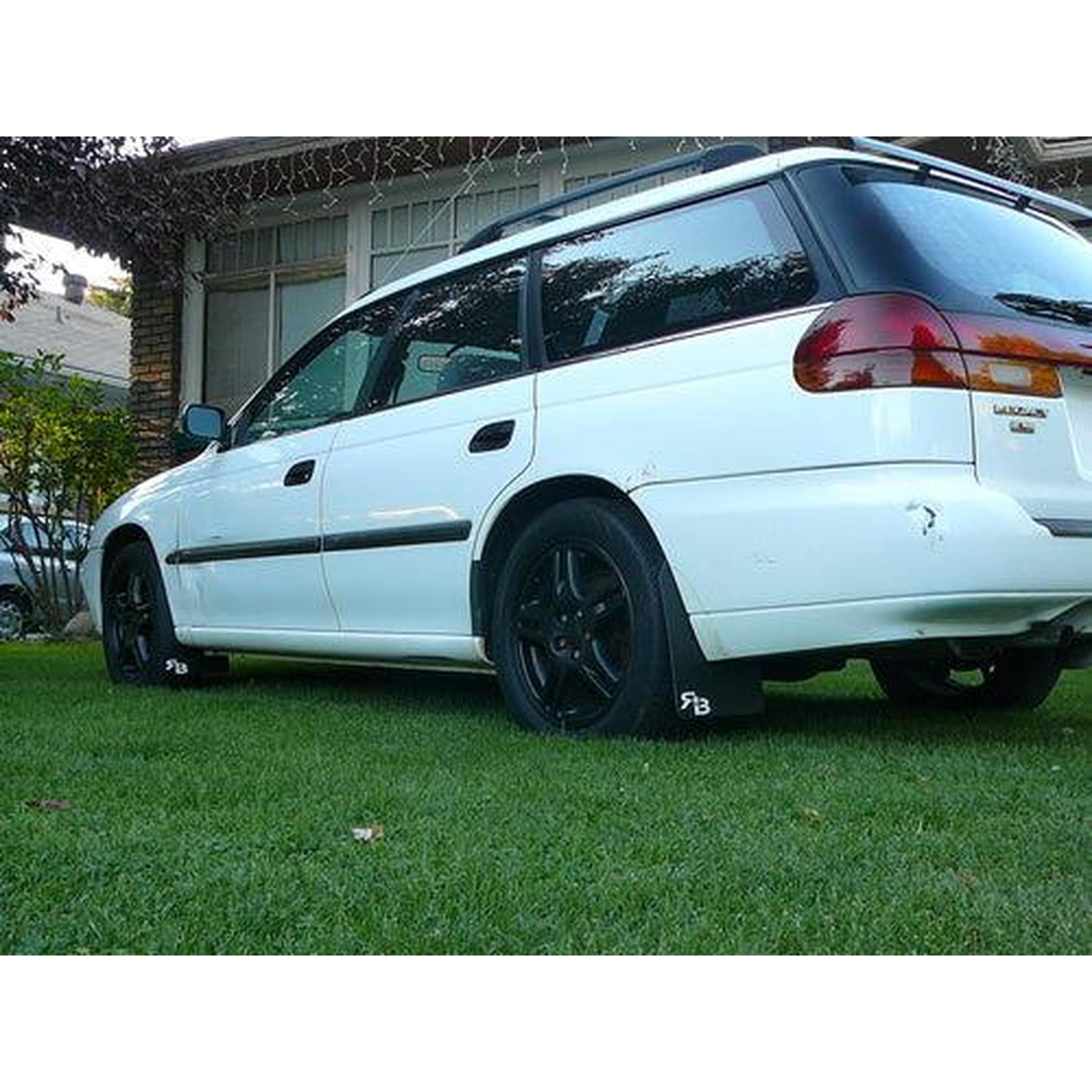 RokBlokz Short Rally Mud Flaps Bubble Gum Pink Flaps/White Logo Subaru Legacy 1995-1999