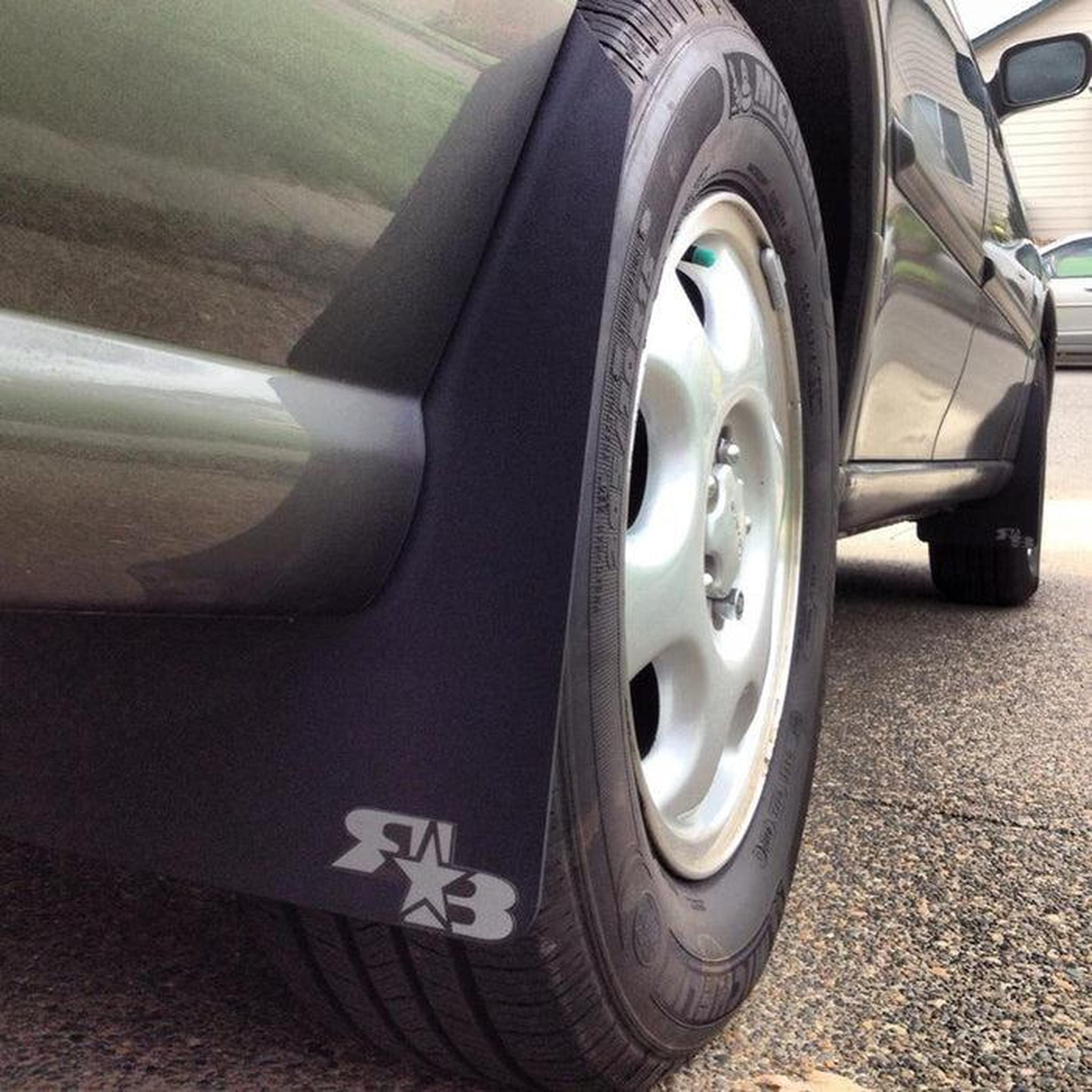 RokBlokz Short Rally Mud Flaps Bubble Gum Pink Flaps/White Logo Subaru Legacy 1995-1999