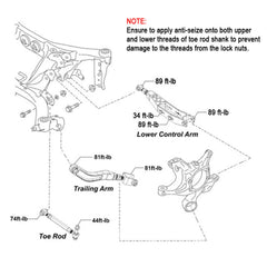 SMY Stealth Heavy Duty Adjustable Rear Lateral Links / Toe Arms (Pair) WRX 2022-2026 | SMY-SUS-TOE