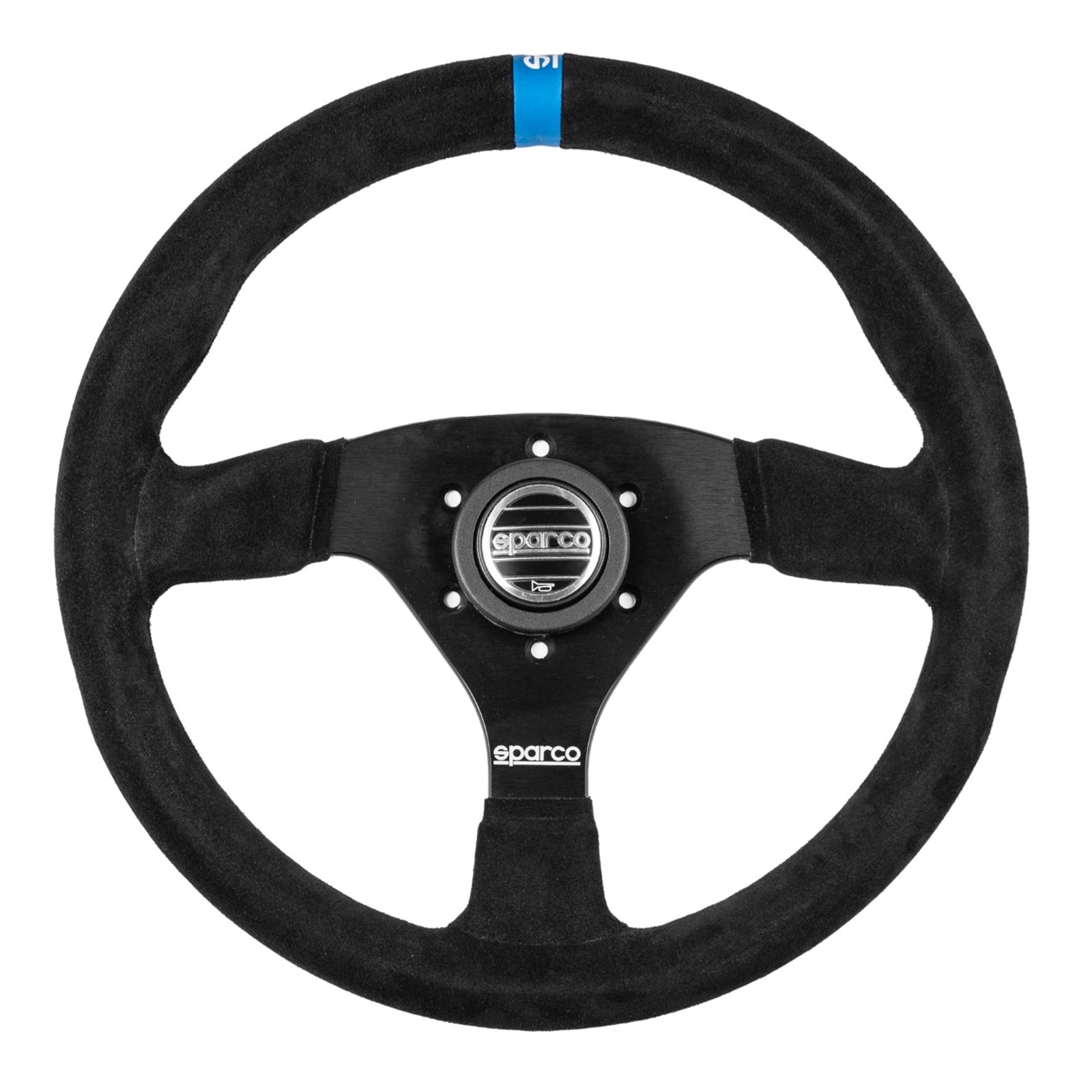 SPARCO 383 Suede Steering Wheel Black w/ Logo | 015R383PSNLOGO
