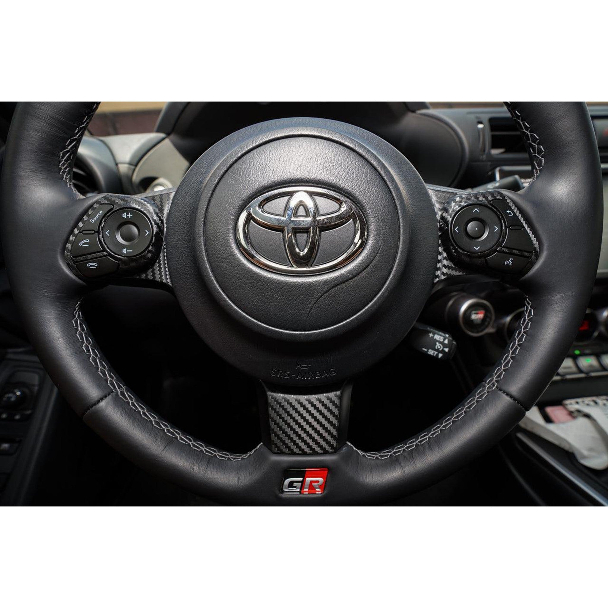 Sticker Fab Steering Wheel Controls + Lower Spoke 3D Carbon Overlays Subaru BRZ 2022+ / Toyota GR86 2022-2026