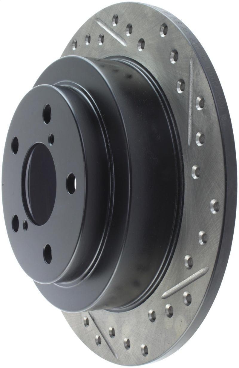 StopTech Slotted & Drilled Left Rear Rotor Subaru WRX 2002-2005 | 127.47011L