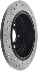 StopTech Slotted & Drilled Left Rear Rotor Subaru WRX 2002-2005 | 127.47011L