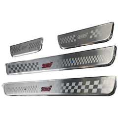 Subaru JDM STI Illuminated Checkered Style Door Sill Plates WRX 2015-2026 | E1017VC210