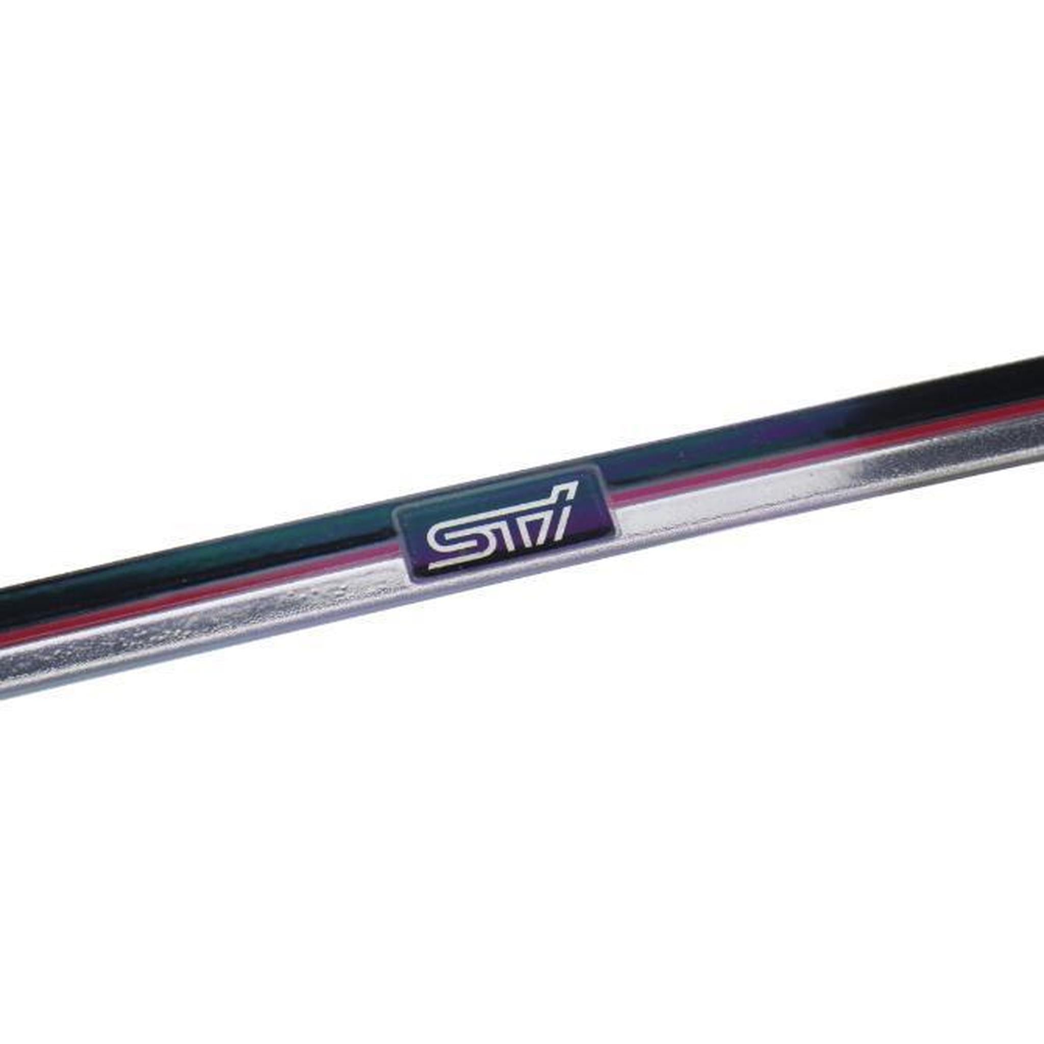Subaru JDM STI Trunk Lid Garnish Black / Silver w/Cherry Red Stripe WRX / STI 2015-2021 | ST91042VV070