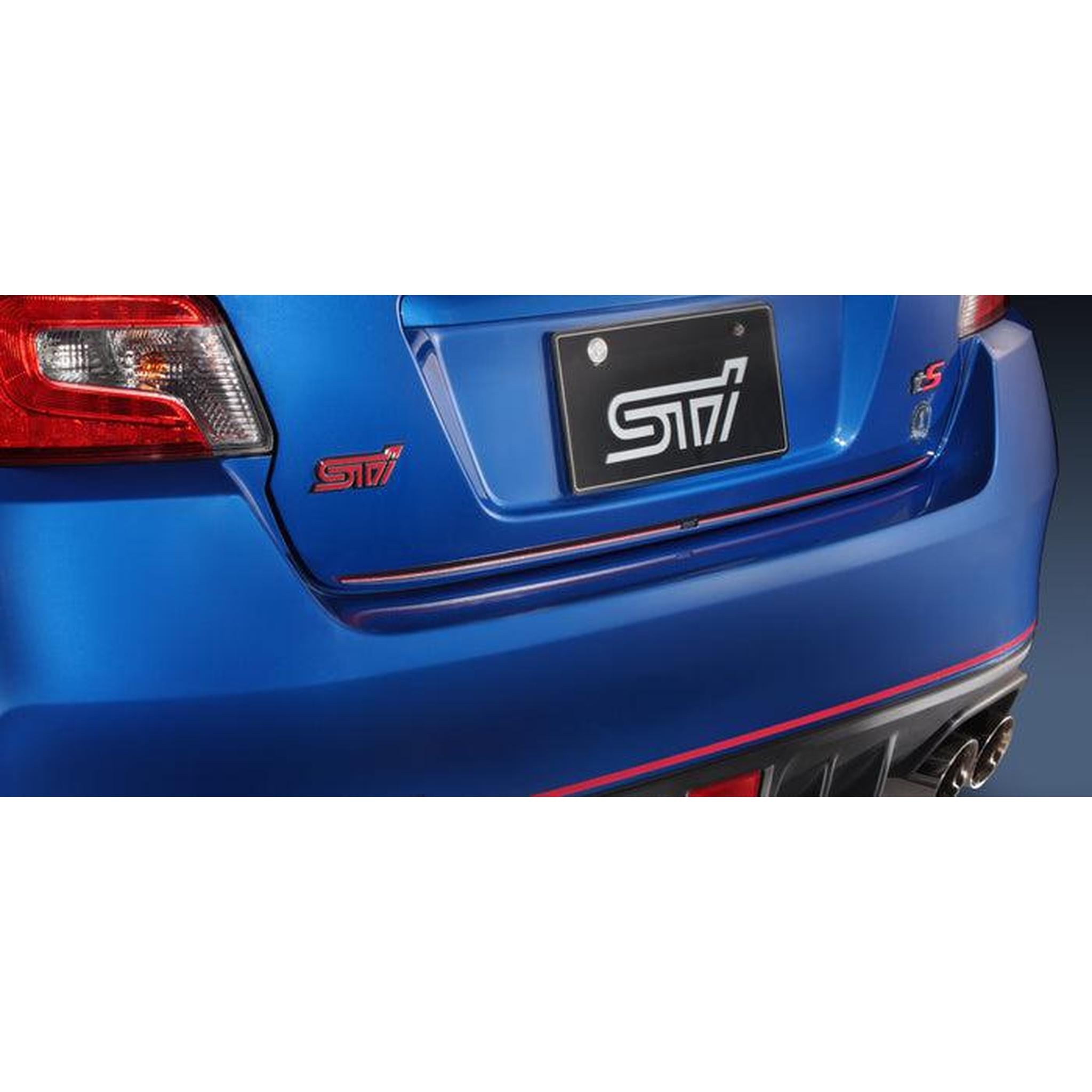Subaru JDM STI Trunk Lid Garnish Black / Silver w/Cherry Red Stripe WRX / STI 2015-2021 | ST91042VV070
