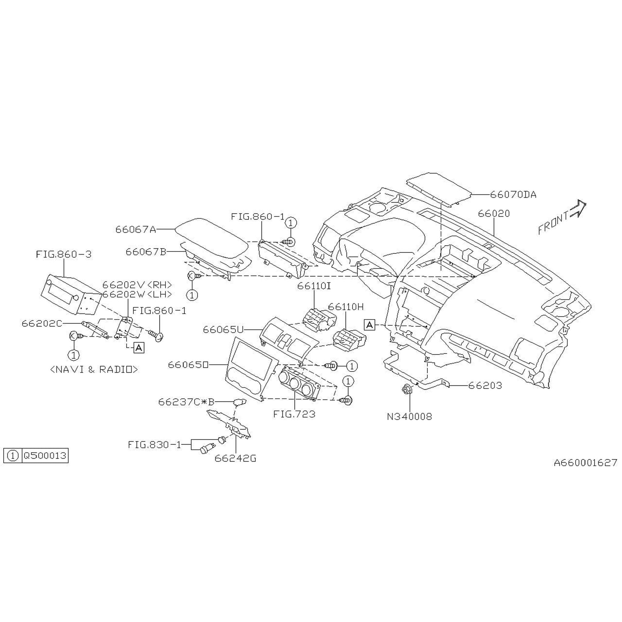 Subaru JDM Upper Display Panel w/ Tan Stitching Subaru WRX S4 SporVita | 66067VA300