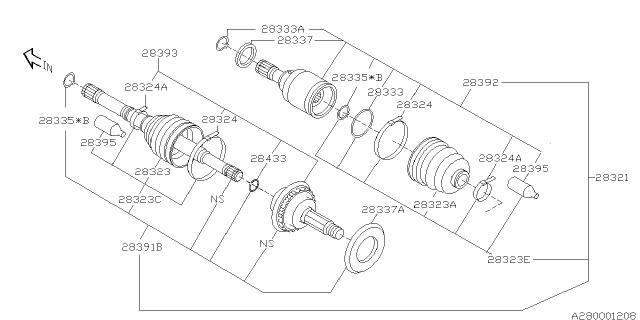 Subaru OEM Axle Assembly 04-06 Subaru WRX | 28321FE151