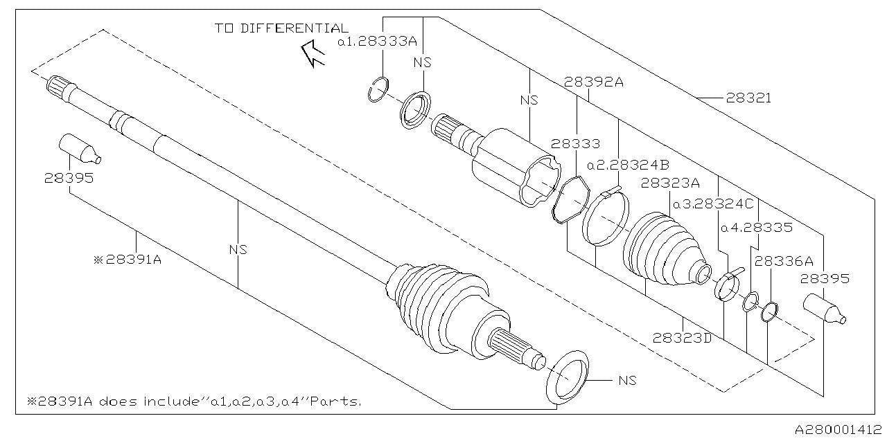 Subaru OEM Axle Assembly - Front (F92) WRX 22-26 | 28321VC020