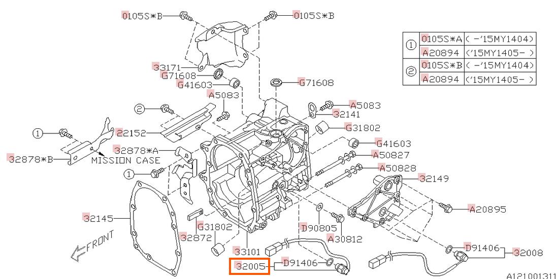 Subaru OEM Back-Up Switch Subaru WRX 2015-2026 | 32005AA131