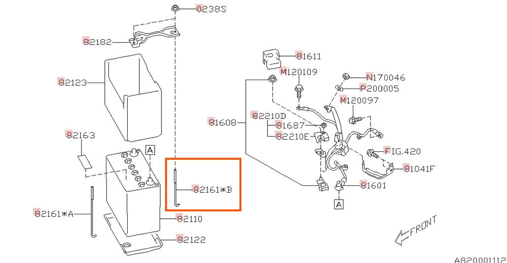 Subaru OEM Battery Rear Bolt Subaru WRX 08-26 / STI 08-21 | 82161AG012