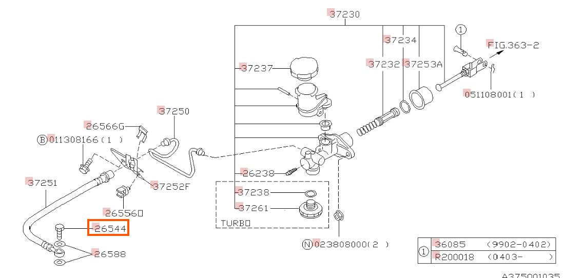 Subaru OEM Bleeder Screw Subaru WRX / STI 2008-2014 | 26237TA001