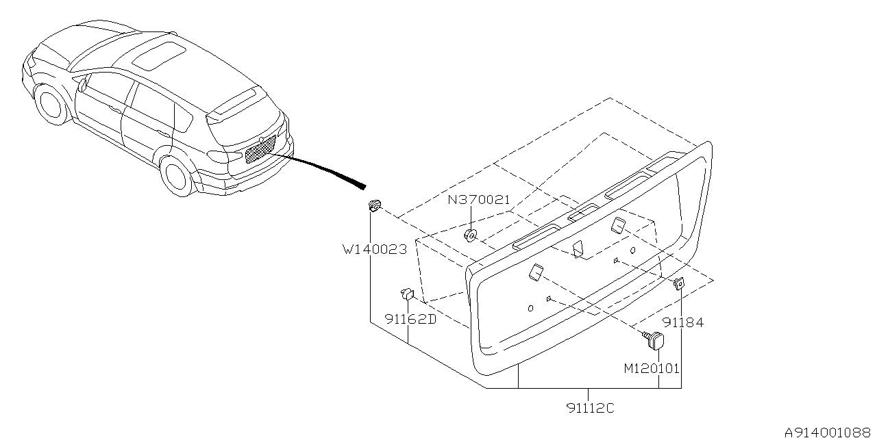 Subaru OEM Body Molding Clip | 909140023