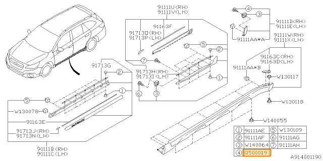 Subaru OEM Body Molding Screw Subaru WRX / STI 2002-2007 | 904500019