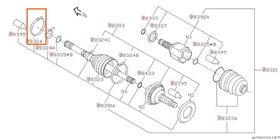 Subaru OEM Boot Band Subaru WRX / STI 2008-2010 | 28024FC020