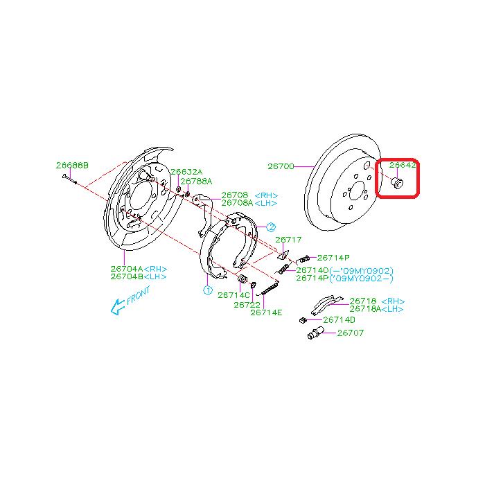 Subaru OEM Brake Drum Plug WRX 08-26 / STI 08-21 | 26642AE000