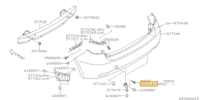 Subaru OEM Bumper Cover Screw | 904560042