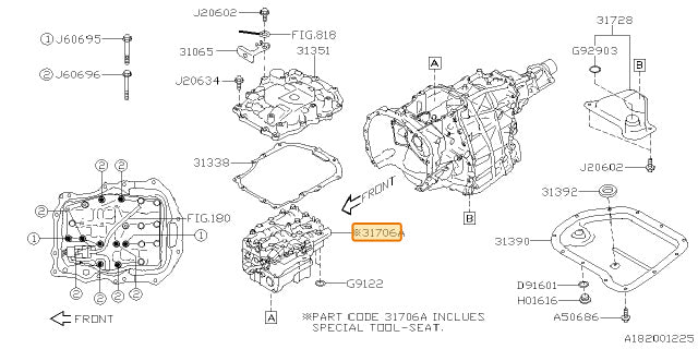 Subaru OEM CVT Control Valve Kit | 31825AA055