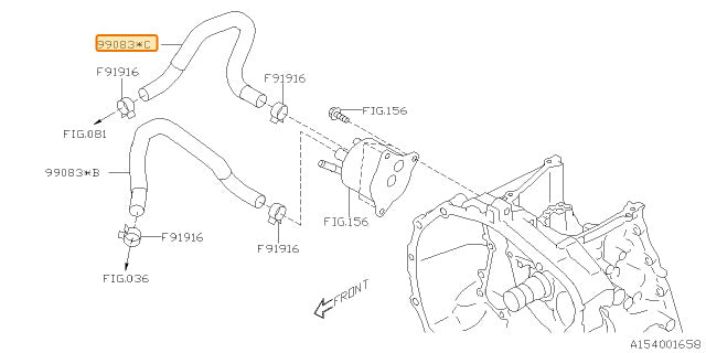 Subaru OEM CVT Cooler Coolant Hose (20-25 Legacy - 25D) | 99083AA69A