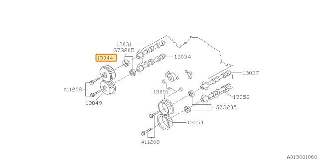 Subaru OEM Cam Gear - Right Intake (EJ25D) | 13044AA020