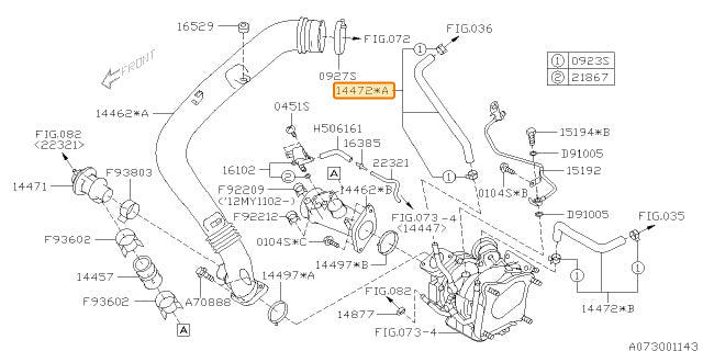 Subaru OEM Coolant Crossover Hose (10-12 Legacy) | 14472AA240