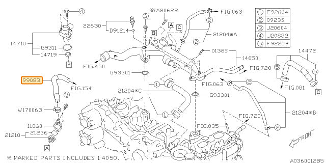 Subaru OEM Coolant Crossover Hose (15-17 Crosstrek) | 99083AA190