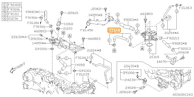 Subaru OEM Coolant Crossover Hose (19+ Ascent) | 14472AA80A