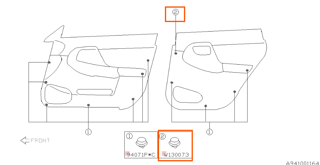 Subaru OEM Door Interior Trim Panel Retainer Clip Subaru WRX / Impreza / STI / Outback | 909130073