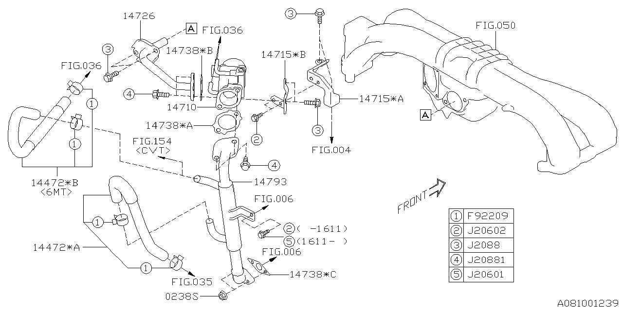 Subaru OEM EGR Valve Subaru WRX 2015-2021 / Forester XT 2014-2018 | 14710AA780