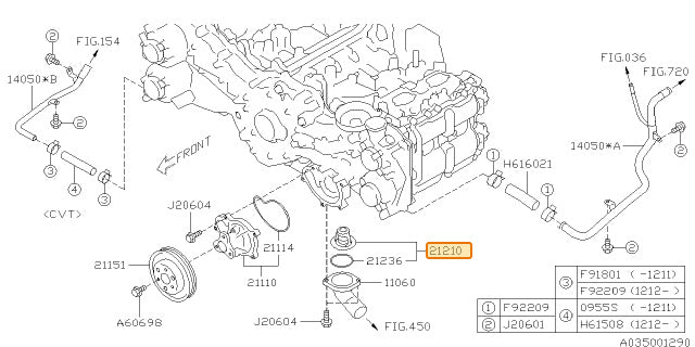 Subaru OEM Engine Coolant Thermostat Kit | 21210AA181