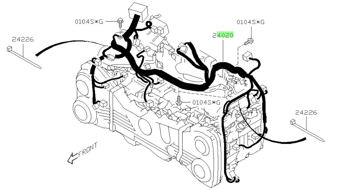 Subaru OEM Engine Harness (16-17 STI) | 24020AG421