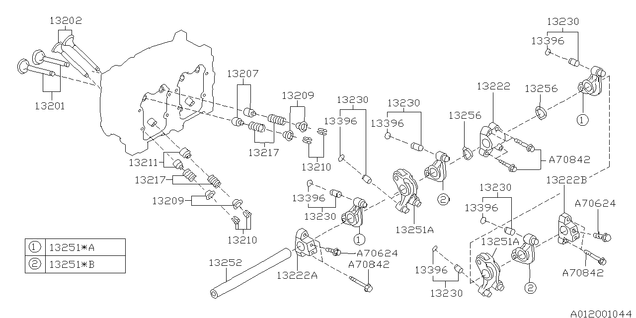 Subaru OEM Engine Rocker Arm Shaft No. 1 | 13252AA092