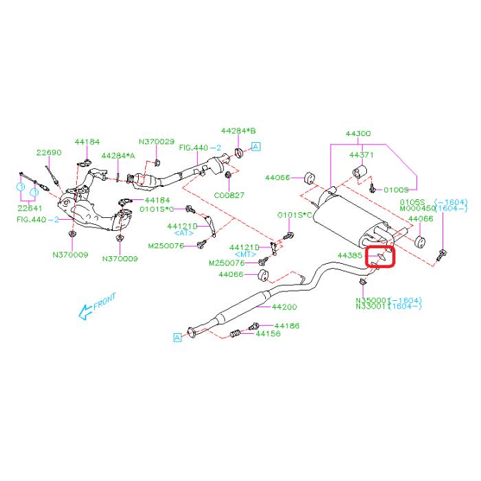 Subaru OEM Exhaust Muffler Gasket WRX / STI 02-14 | 44022AA131