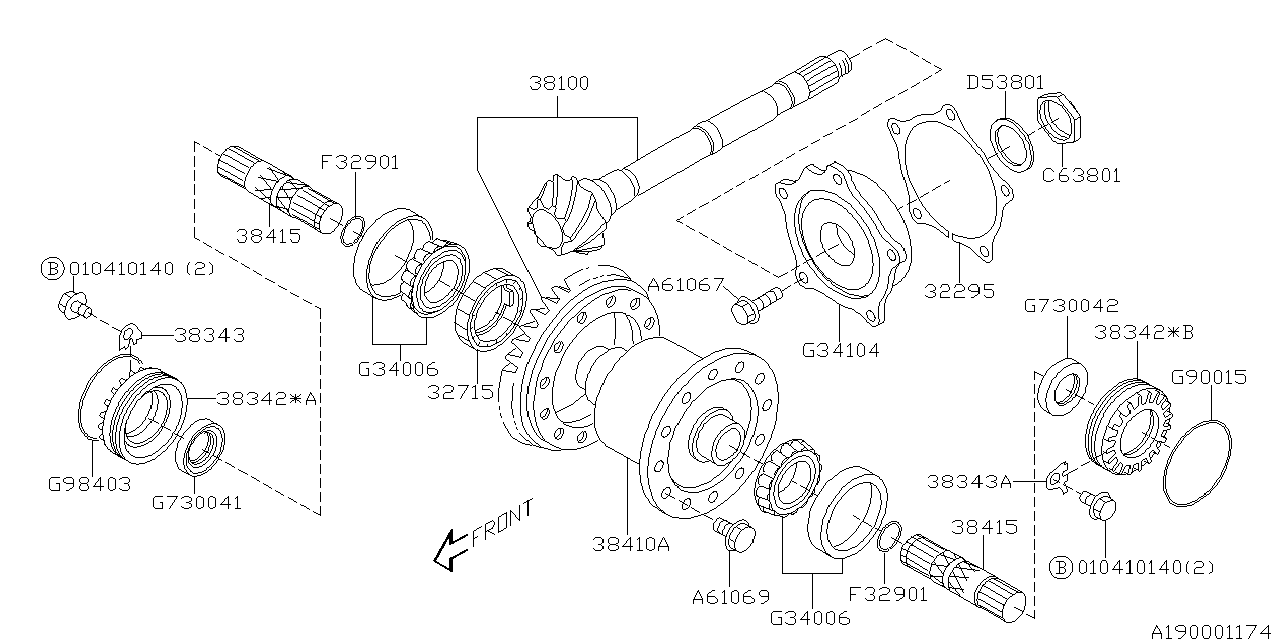 Subaru OEM Front Differential Carrier Bearing STI 2004-2006 / Legacy GT 2007 | 806340060