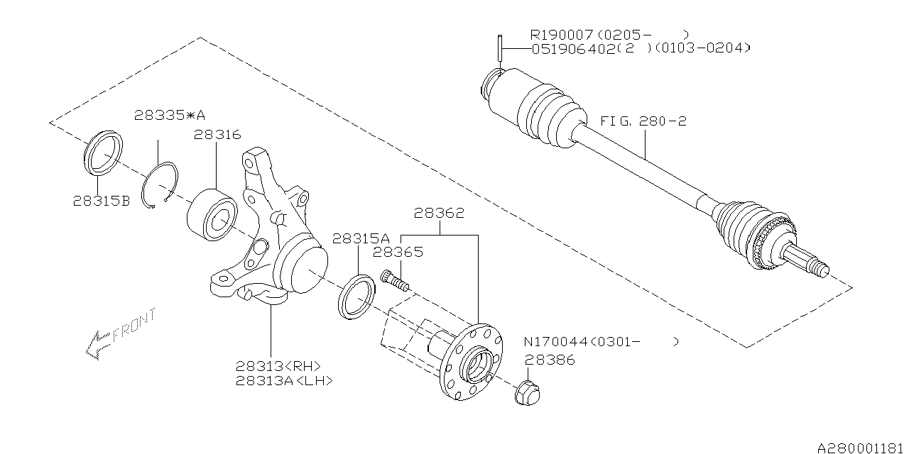 Subaru OEM Front Hub Outback 2001-2004 / STI 2004 | 28362AE001