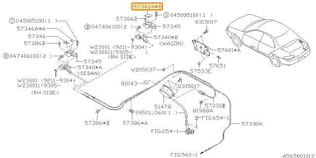Subaru OEM Fuel Door Release Handle | 57346AA020ML