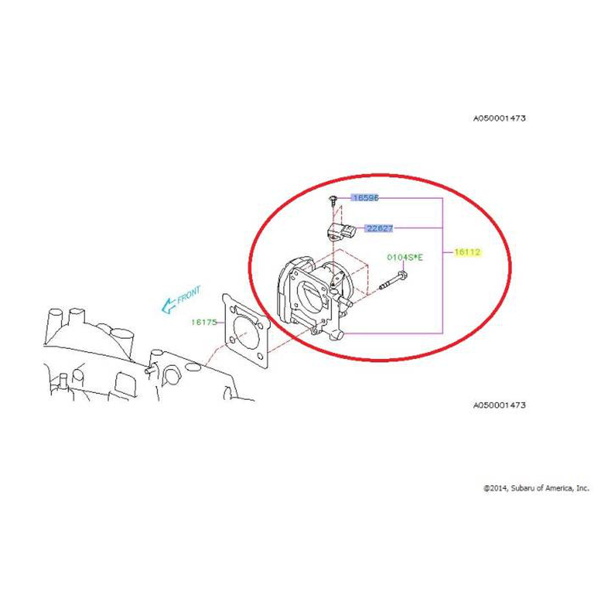 Subaru OEM Fuel Injection Throttle Body 2004-2005 Baja Forester STI | 16112AA110