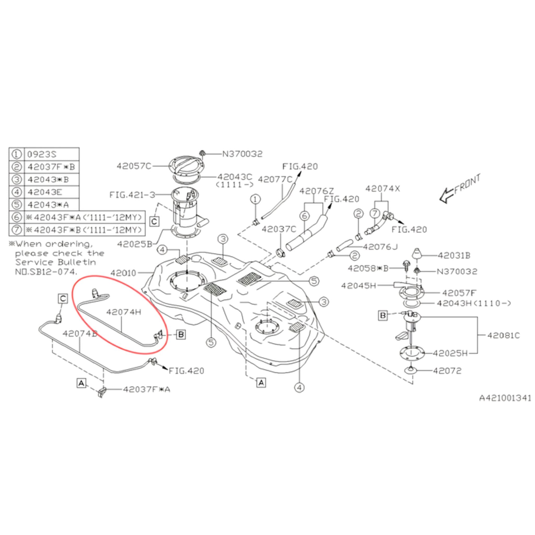 Subaru OEM Fuel Tank Vent Line 2015-2021 Crosstrek, Forester, Impreza, WRX | 42074SG022