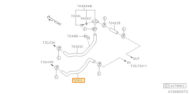 Subaru OEM Heater Core Hose (21-23 Crosstrek - 25D) | 72411SJ000