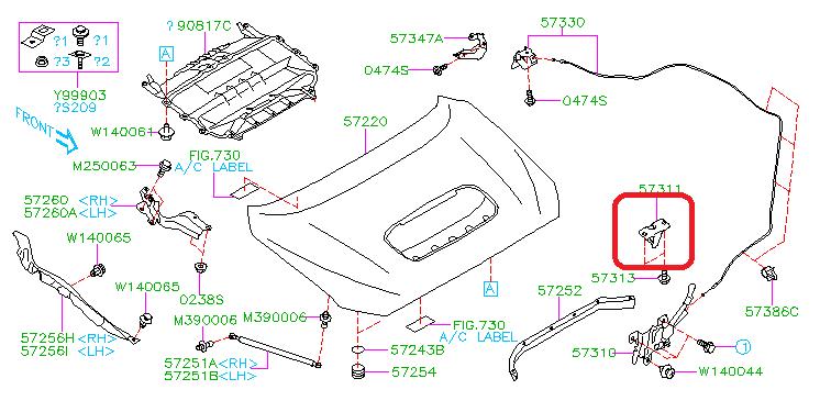 Subaru OEM Hood Striker 15-21 WRX / STI | 57311AG010