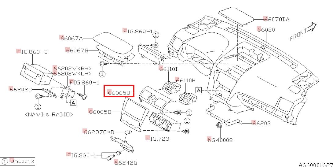 Subaru OEM Instrument Panel (Upper, Center) Subaru WRX / STI 2015 | 66065VA100