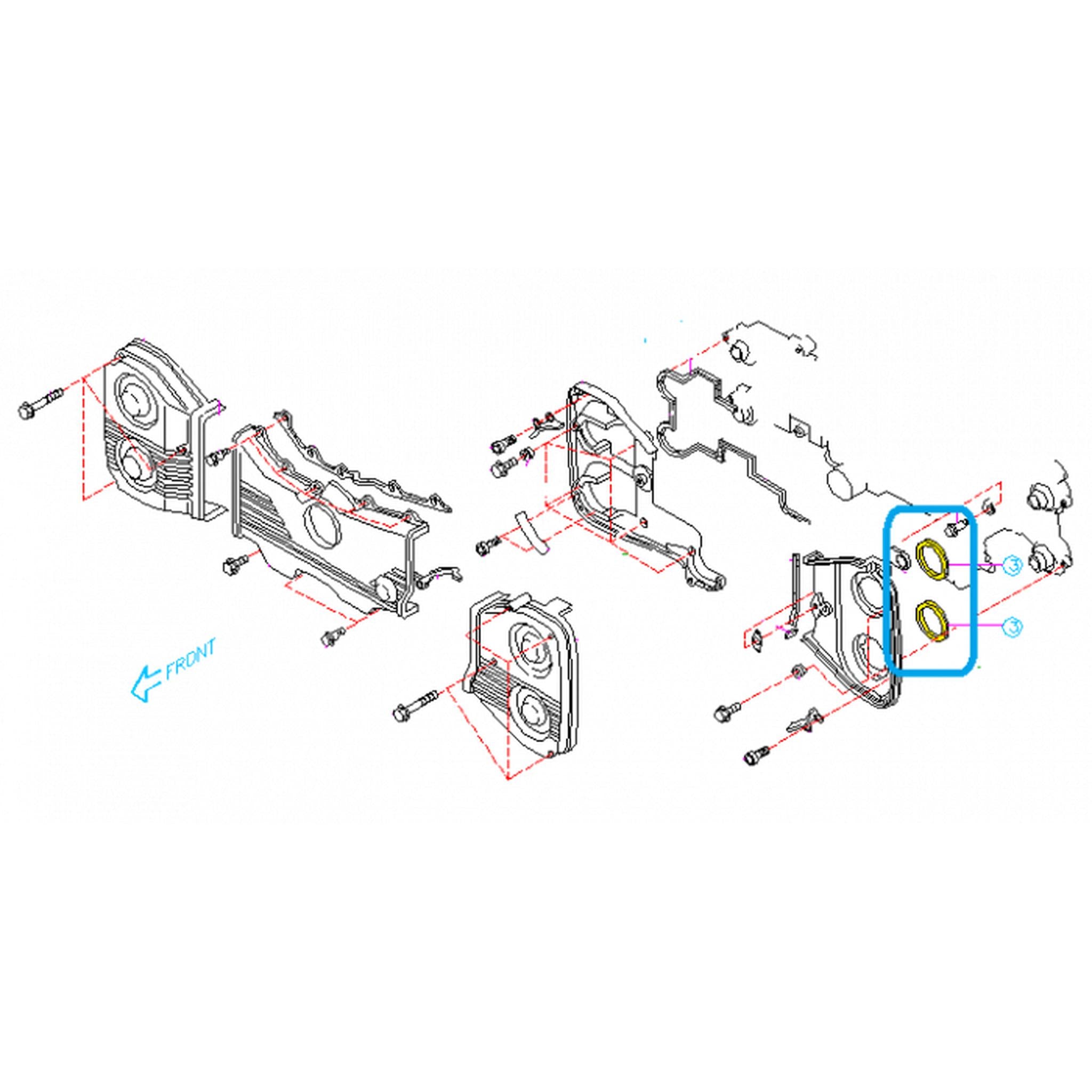 Subaru OEM Left Timing Cover Gasket WRX 02-14 / STI 04-21 | 13583AA290