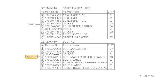 Subaru OEM Manual Transmission Bolt Kit (13-20 BRZ) | 32001AA450