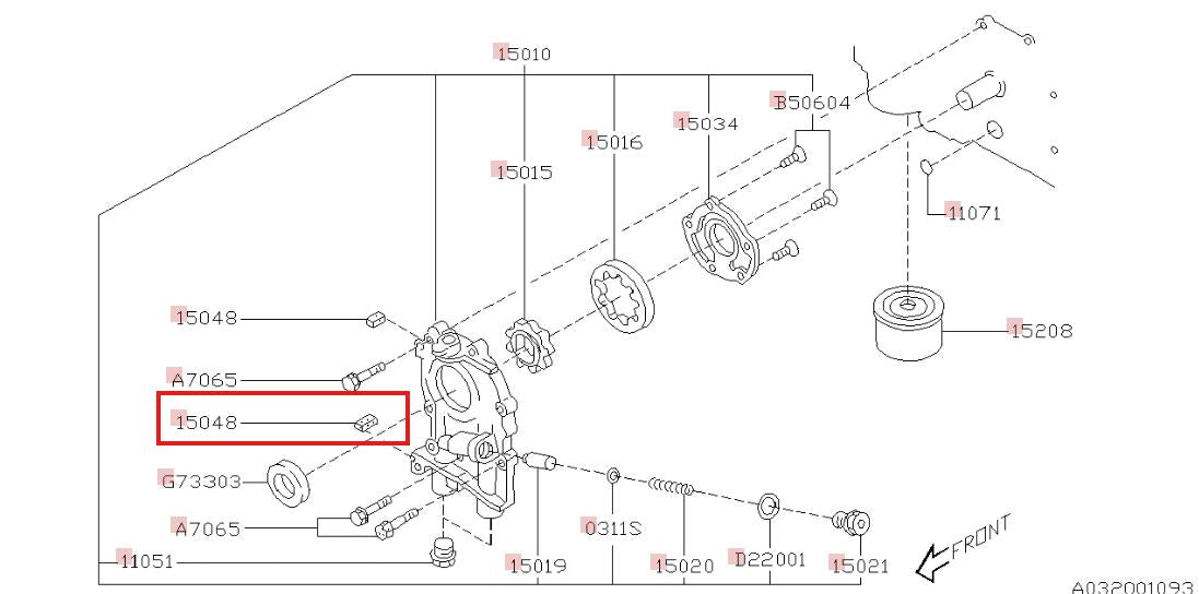 Subaru OEM Oil Pump Sealing Subaru WRX 02-21 / STI 04-21 | 15048AA001