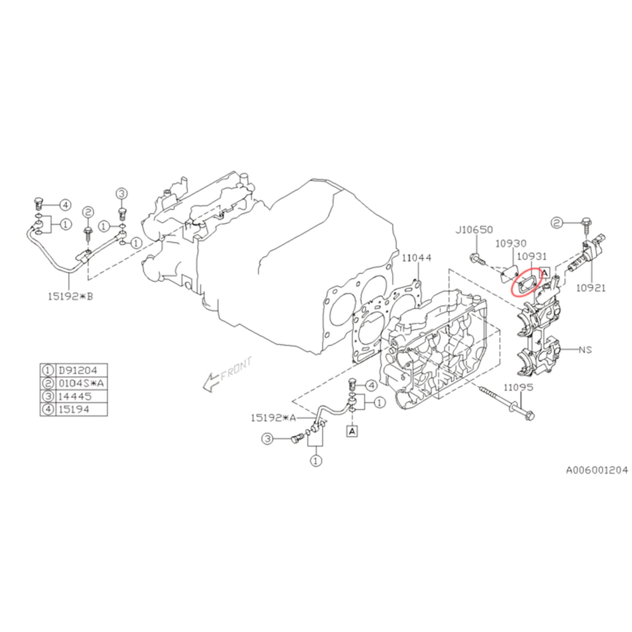 Subaru OEM Oil Return Cover Gasket WRX / STI 2006-2021 | 10931AA010