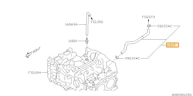 Subaru OEM PCV Valve Hose Legacy / Outback 2013-2014 | 11815AC44A