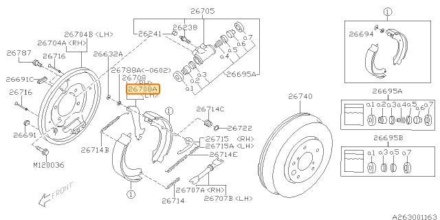 Subaru OEM Parking Brake Lever - Left (02-07 WRX, 03-08 Forester) | 26708FE011