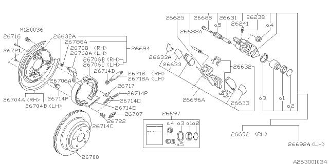 Subaru OEM Parking Brake Strut Spring 02-14 WRX / 04-14 STI | 26265AA060