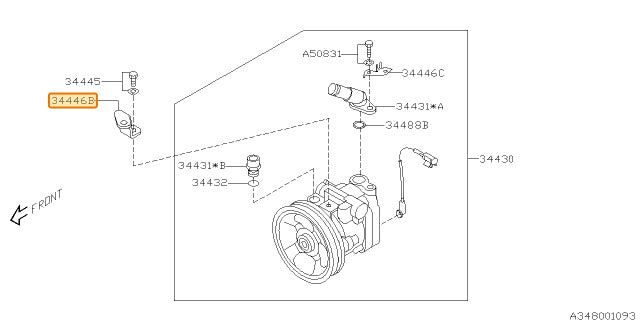 Subaru OEM Power Steering Bracket | 34446FC000