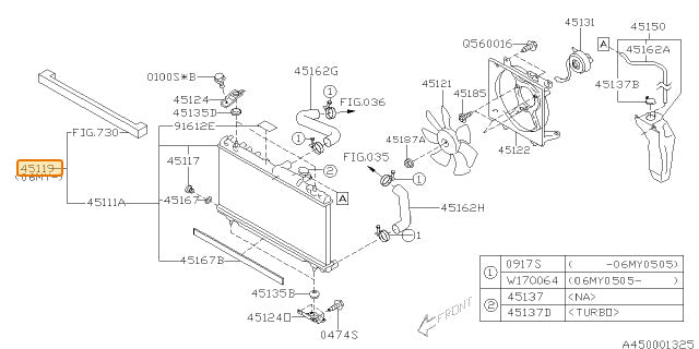 Subaru OEM Radiator (02-07 WRX/STI) | 45119FE000